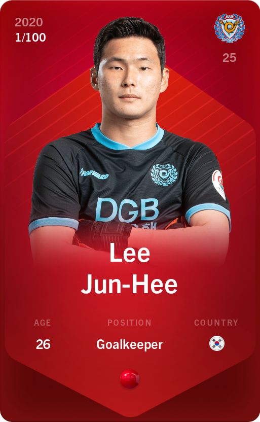Sorare - Sorare Official - Lee Jun-Hee 2020-21 • Rare 1/100 - NFT # 82392480833260605391056043604056472539635137992631035103356268433477850253878