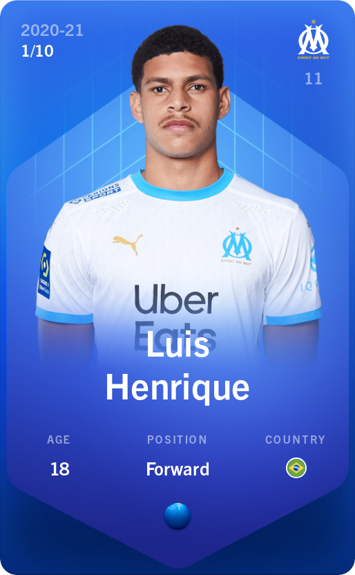 Sorare - Sorare Official - Luis Henrique 2020-21 • Super Rare 1/10 - NFT # 84696835452158497578350222289693041751700508536872633422644024672356961381395