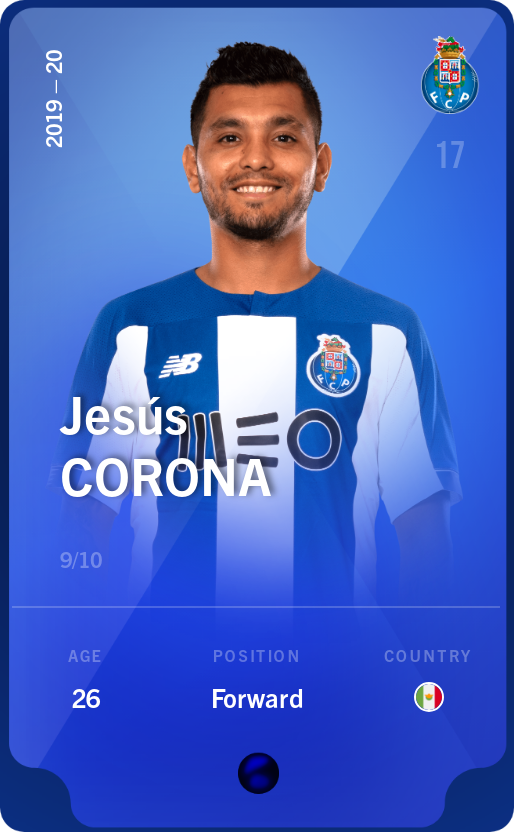 Sorare - Sorare Official - Jesús Corona 2019-20 • Super Rare 9/10 - NFT # 6959522717029363945740443789986327916103911703299991722334802433100276734171