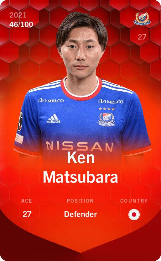 Sorare - Sorare Official - Ken Matsubara 2021-22 • Rare 46/100 - NFT # 16903317129022746899356920716880087774384639437826307647480206825196642682263