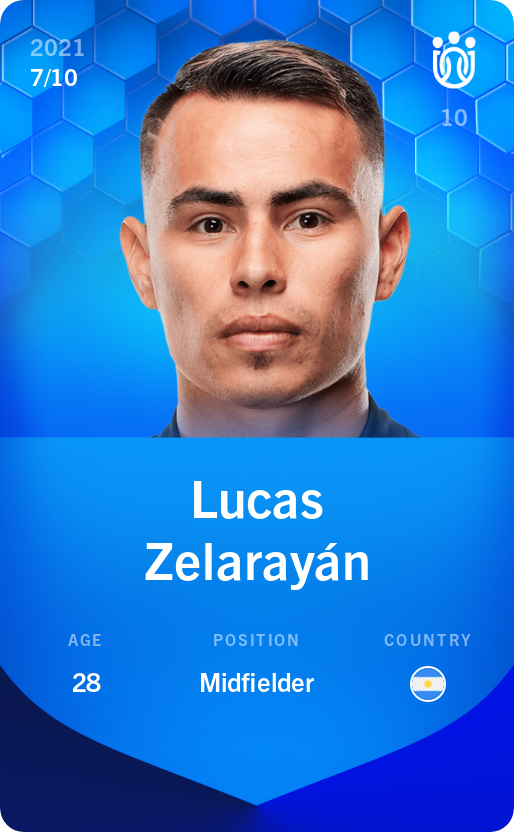 Sorare - Sorare Official - Lucas Zelarayán 2021-22 • Super Rare 7/10 - NFT # 26291327230283701768322890140943334955555390731121812834363071530537167970931