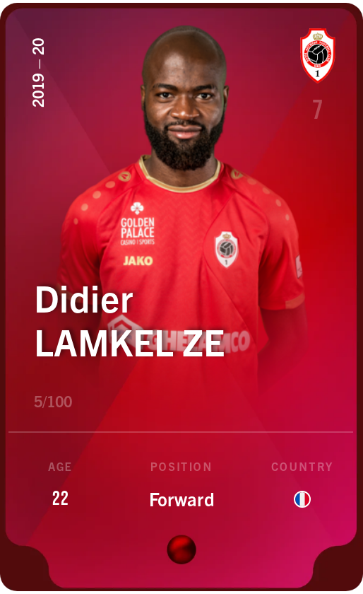 Sorare - Sorare Official - Didier Lamkel Ze 2019-20 • Rare 5/100 - NFT # 109693287804922637914068065885018754217451151348846043305202492042346812565259