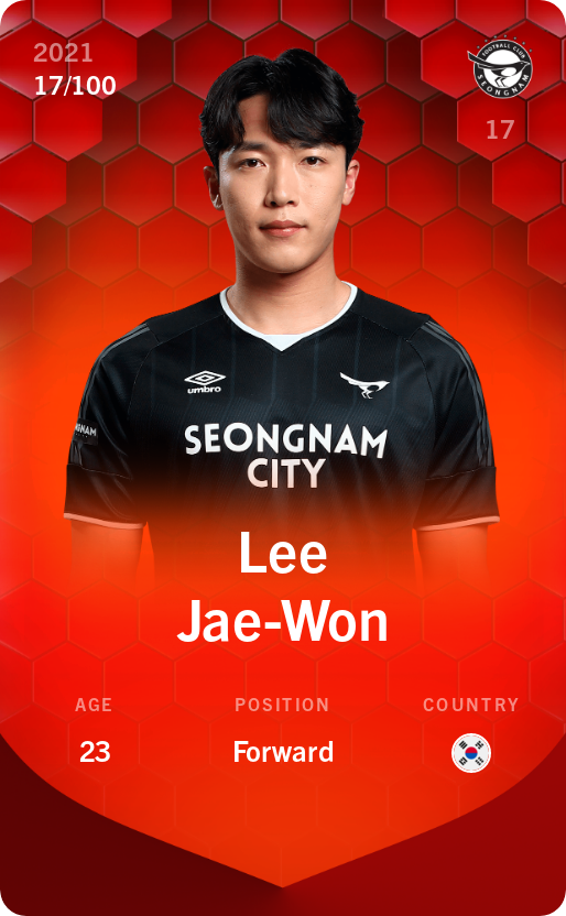 Sorare - Sorare Official - Lee Jae-Won 2021-22 • Rare 17/100 - NFT # 85541731474314706121519795637989136951304126076398960200952617923765537813299
