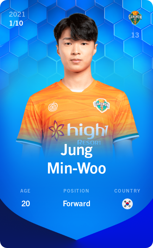 Sorare - Sorare Official - Jung Min-Woo 2021-22 • Super Rare 1/10 - NFT # 78862460334597326241504792285483548352170817828737369508630840011846998574875
