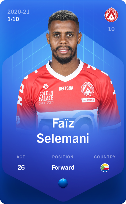 Sorare - Sorare Official - Faïz Selemani 2020-21 • Super Rare 1/10 - NFT # 77739799852820013059870281839195091360579004751601332637831177683399590653767