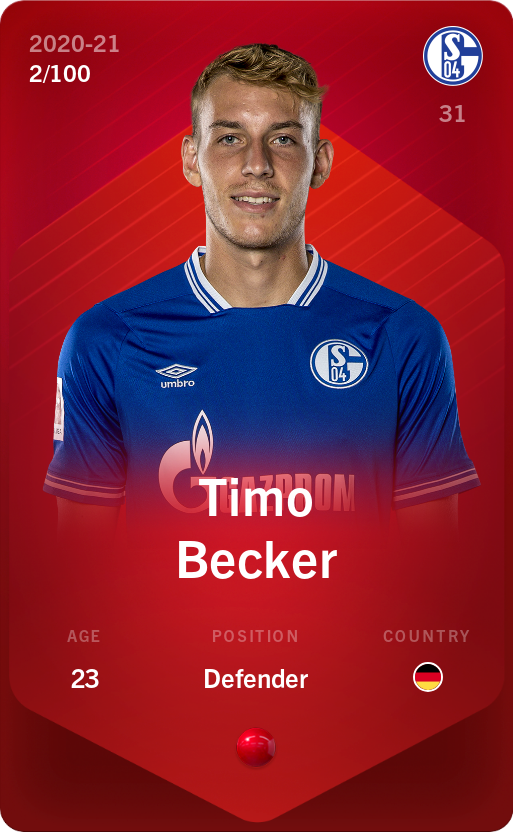 Sorare - Sorare Official - Timo Becker 2020-21 • Rare 2/100 - NFT # 434008959436795316708390715148143561883020632177679169869730720558776288101