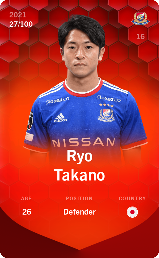 Sorare - Sorare Official - Ryo Takano 2021-22 • Rare 27/100 - NFT # 30802178741510236297927829333351866928299964244990648650288648123898695631743