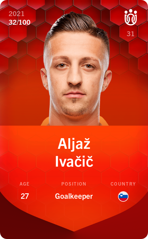 Sorare - Sorare Official - Aljaž Ivačič 2021-22 • Rare 32/100 - NFT # 18849992928843323549212235518590729087746350441591010725530450163939917315884