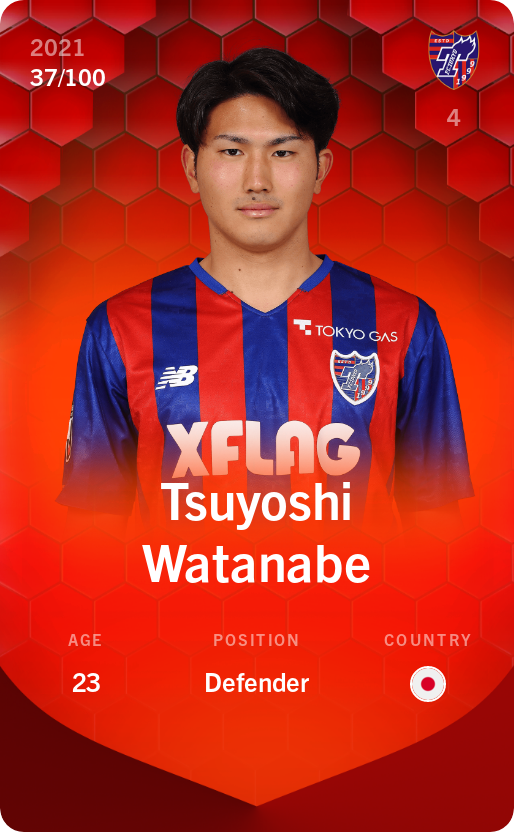 Sorare - Sorare Official - Tsuyoshi Watanabe 2021-22 • Rare 37/100 - NFT # 69248393329993354809981062987419099090081035180212215897757686680652523918717