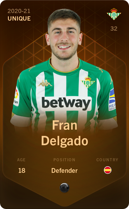 Sorare - Sorare Official - Fran Delgado 2020-21 • Unique - NFT # 45275943314655416428902040993733221227027716710612722517175085546709201734985