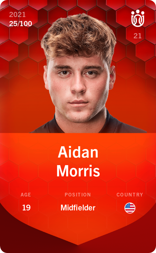 Sorare - Sorare Official - Aidan Morris 2021-22 • Rare 25/100 - NFT # 71641927065871987834404977754035640269477667621427547176198752057783635896362