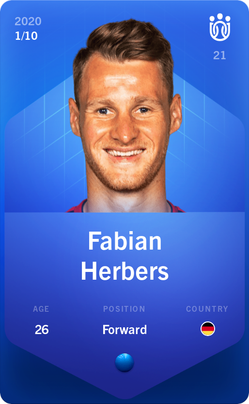 Sorare - Sorare Official - Fabian Herbers 2020-21 • Super Rare 1/10 - NFT # 24504499144721659896721670354545284678541921342147659754369225767649874569844