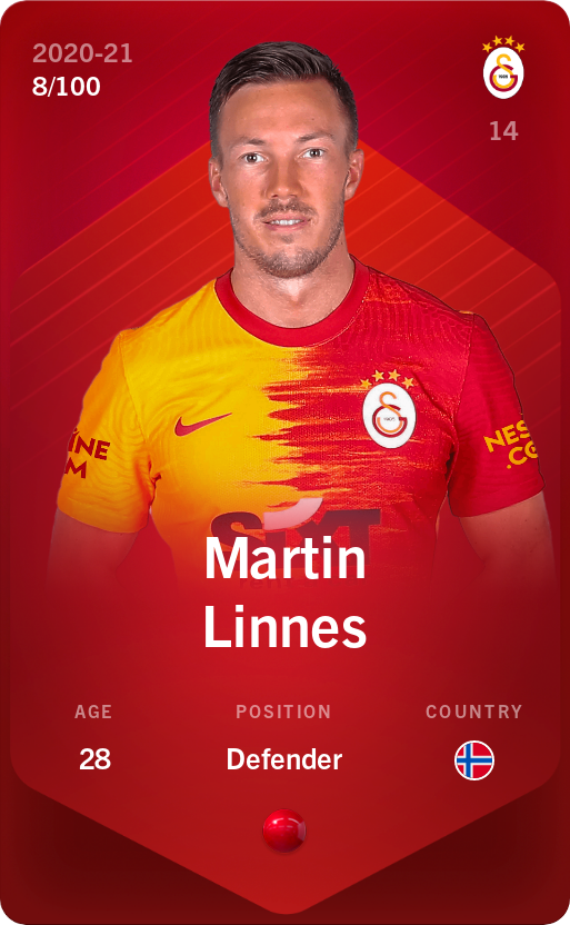 Sorare - Sorare Official - Martin Linnes 2020-21 • Rare 8/100 - NFT # 48963343023434748268836346560896714433459223701390904674560249891571565769624