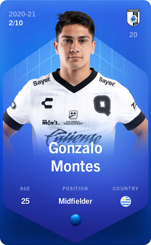 Sorare - Sorare Official - Gonzalo Montes 2020-21 • Super Rare 2/10 - NFT # 5675822101304017344967012612124797916295813890186079430668475423184380327557
