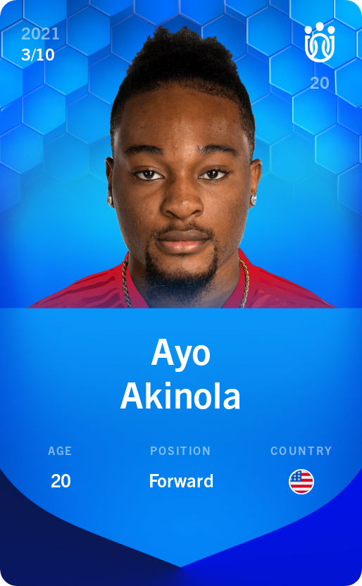Sorare - Sorare Official - Ayo Akinola 2021-22 • Super Rare 3/10 - NFT # 10418783096903025625893960555634388704952273436939393121528946174234520850766