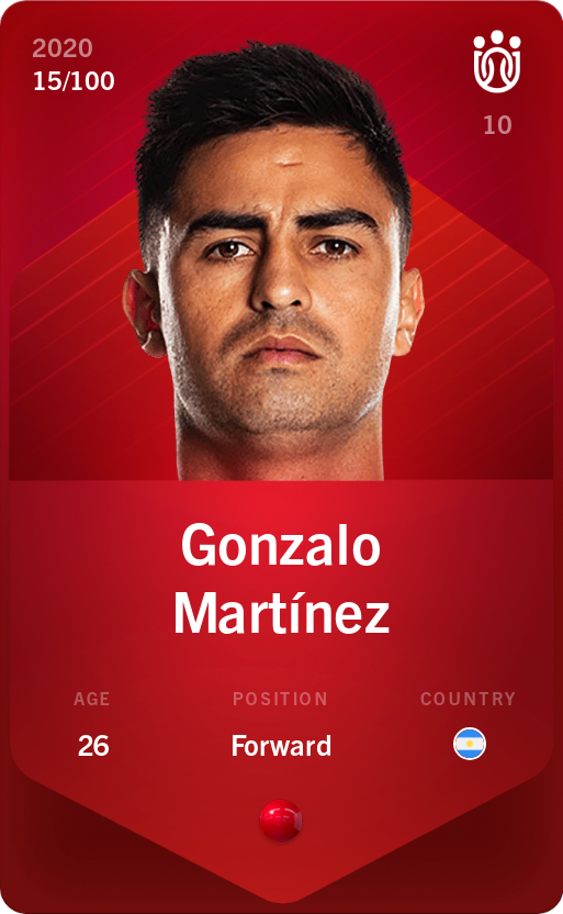 Sorare - Sorare Official - Gonzalo Martínez 2020-21 • Rare 15/100 - NFT # 110496517716895145207201132952464238040970454297577570790365986737301937564203