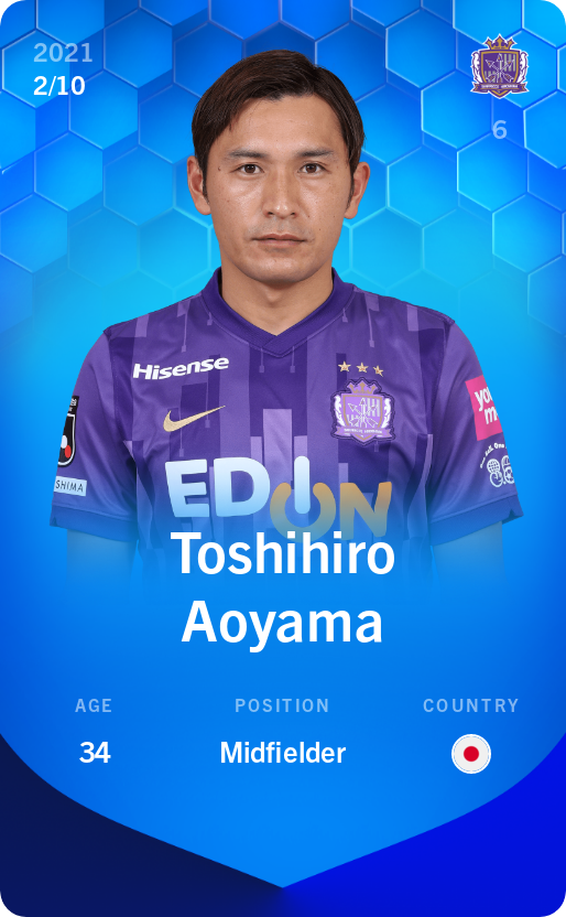 Sorare - Sorare Official - Toshihiro Aoyama 2021-22 • Super Rare 2/10 - NFT # 108704171847893379215004678760258607572479713069690005166662074006949686189899