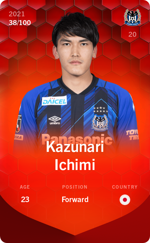 Sorare - Sorare Official - Kazunari Ichimi 2021-22 • Rare 38/100 - NFT # 99466405585391288914310780184370447870231937143602144971467719897003093594047