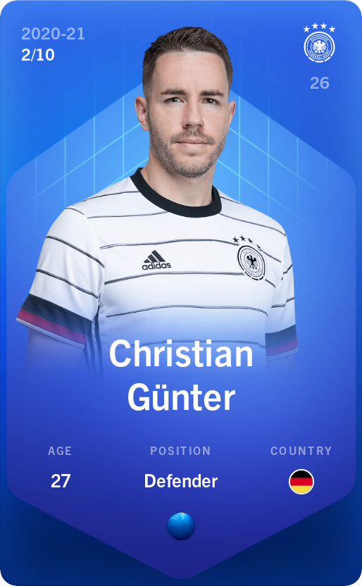 Sorare - Sorare Official - Christian Günter 2020-21 • Super Rare 2/10 - NFT # 316790679141810012841425615091058703856742490476196503976332012723675262174