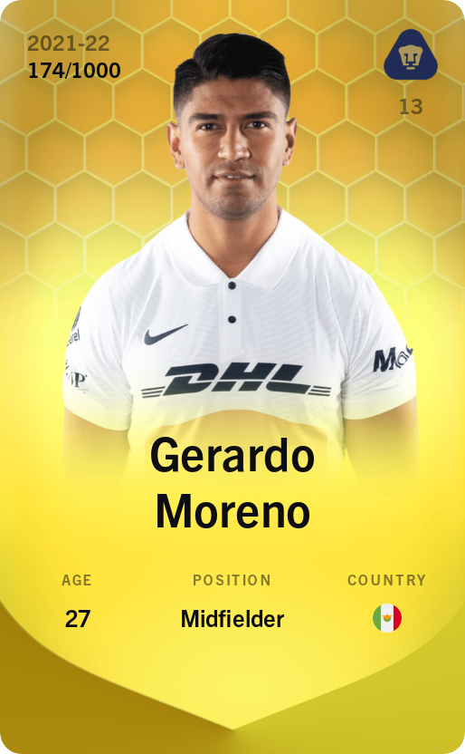 Sorare - Sorare Official - Gerardo Moreno 2021-22 • Limited 174/1000 - NFT # 48052197839298374648589431602383135949037660790860862250733513893922853613655