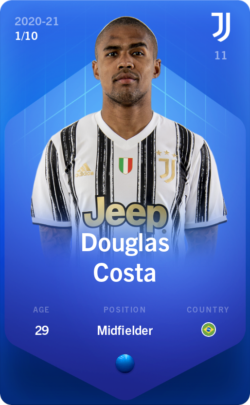 Sorare - Sorare Official - Douglas Costa 2020-21 • Super Rare 1/10 - NFT # 30631054299848954047384427256381768562641910443678676180712418046776123583454