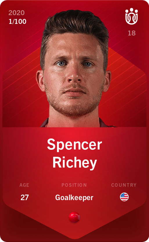 Sorare - Sorare Official - Spencer Richey 2020-21 • Rare 1/100 - NFT # 87160664415523385795287459068641424261311708005747951587168713975966367090317