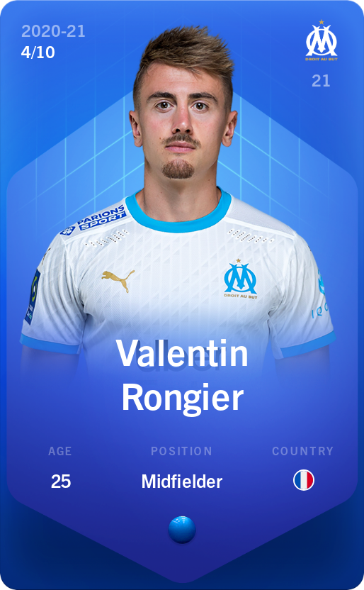 Sorare - Sorare Official - Valentin Rongier 2020-21 • Super Rare 4/10 - NFT # 102343769537456044965038862639222682812860932595354502407371811108526951560311