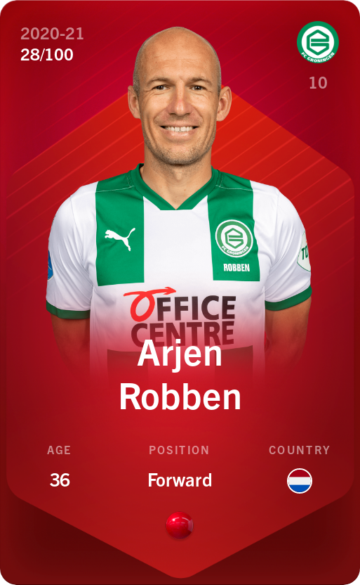 Sorare - Sorare Official - Arjen Robben 2020-21 • Rare 28/100 - NFT # 99855533364055953152368297502168220015400950733018039626692625876279025481346