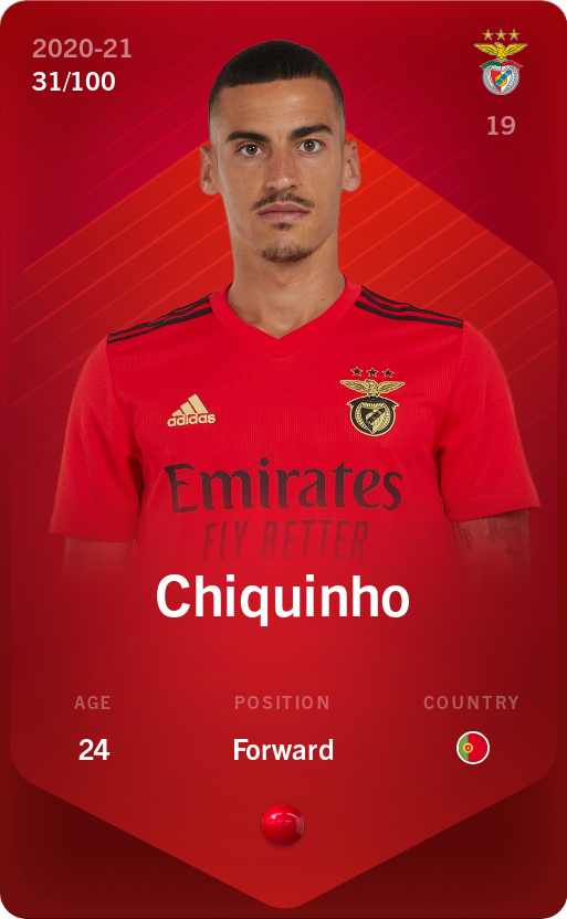 Sorare - Sorare Official - Chiquinho 2020-21 • Rare 31/100 - NFT # 87987058975460065366598359392069353171051254278913560100337374024289241211988