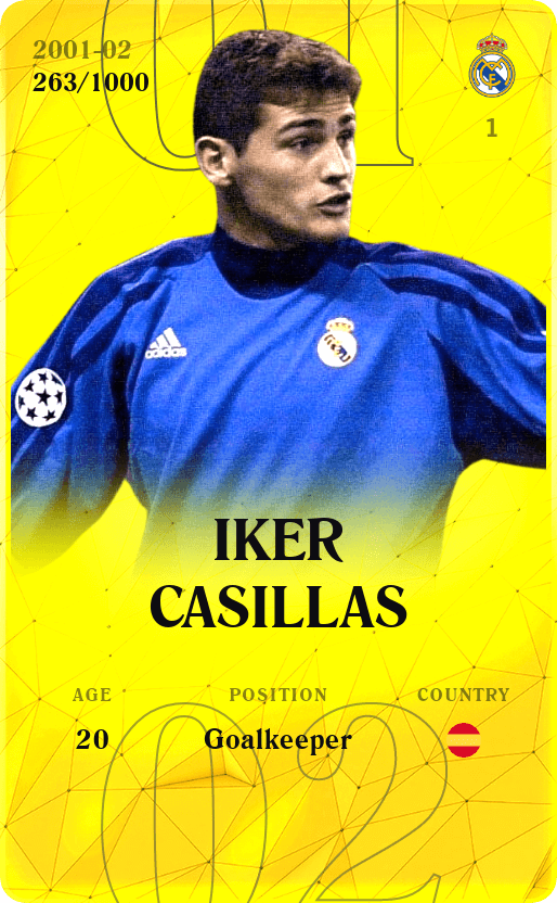 Iker Casillas 2001-02 • Limited 263/1000
