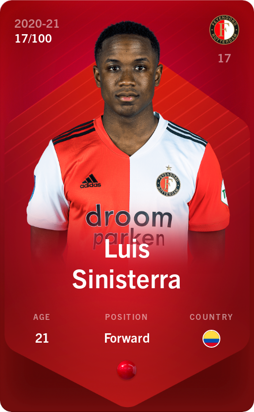 Sorare - Sorare Official - Luis Sinisterra 2020-21 • Rare 17/100 - NFT # 37622395336431232190665032712206479825879837219885524807625429206504965904449