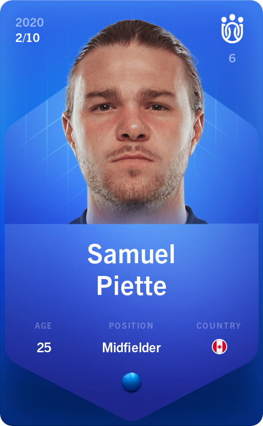 Sorare - Sorare Official - Samuel Piette 2020-21 • Super Rare 2/10 - NFT # 96385049586016360269816393196108399772225818513553480576563424369549721437314
