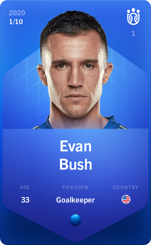 Sorare - Sorare Official - Evan Bush 2020-21 • Super Rare 1/10 - NFT # 64152848159263616948285824990957486581585574178321578329393106101825148802646