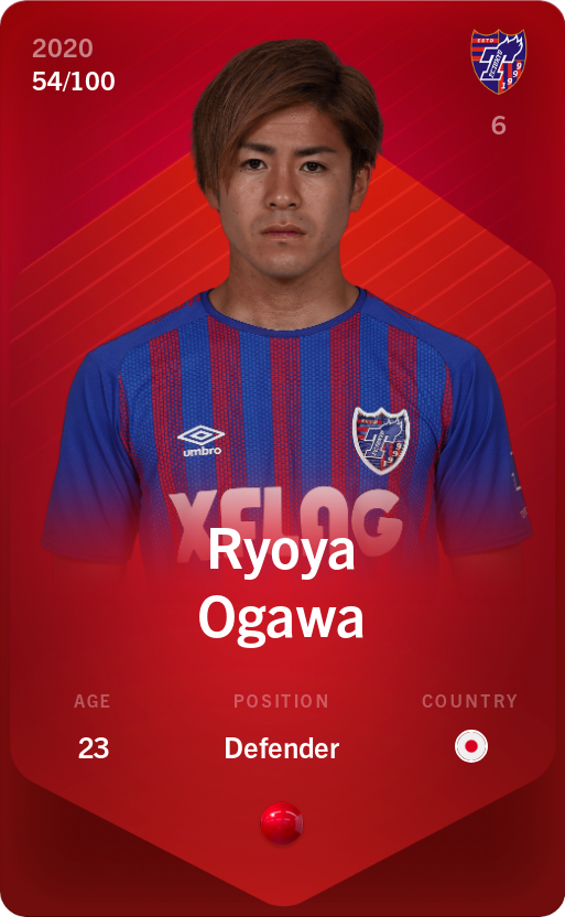 Sorare - Sorare Official - Ryoya Ogawa 2020-21 • Rare 54/100 - NFT # 62054060631404575754803783998877491776183261559617272337309656791858702440055