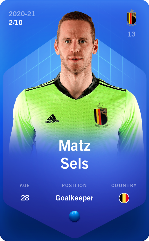 Sorare - Sorare Official - Matz Sels 2020-21 • Super Rare 2/10 - NFT # 3671050412205922233515568214621142388481510918876021097646727777376010793418
