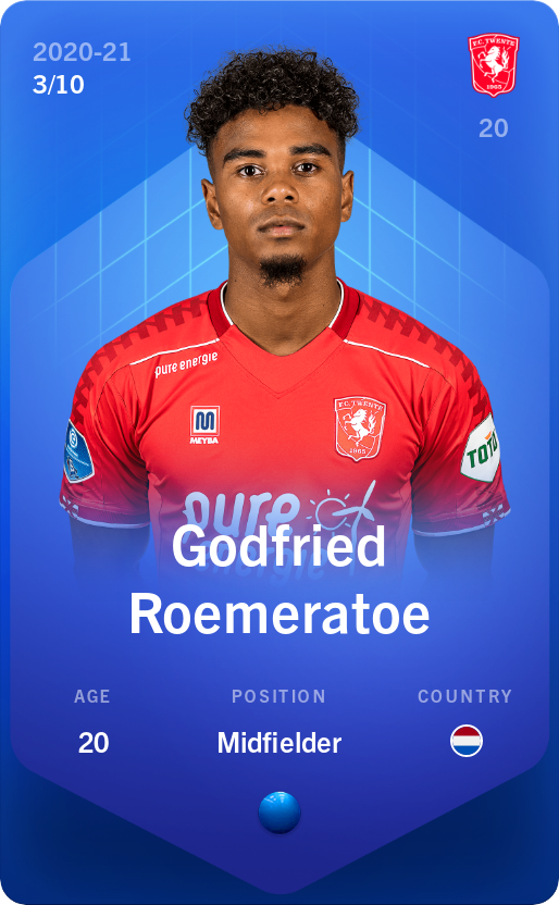 Sorare - Sorare Official - Godfried Roemeratoe 2020-21 • Super Rare 3/10 - NFT # 28398552127866178143903133950429247860994996258433158528970487536467302805342