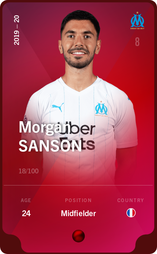 Sorare - Sorare Official - Morgan Sanson 2019-20 • Rare 18/100 - NFT # 59903033797339582566532623083100946071398263442647044328940057163080924071112