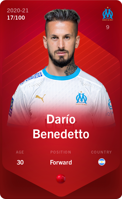 Sorare - Sorare Official - Darío Benedetto 2020-21 • Rare 17/100 - NFT # 5524319022226488032219374871145782870414333555836552818138115579145603968422