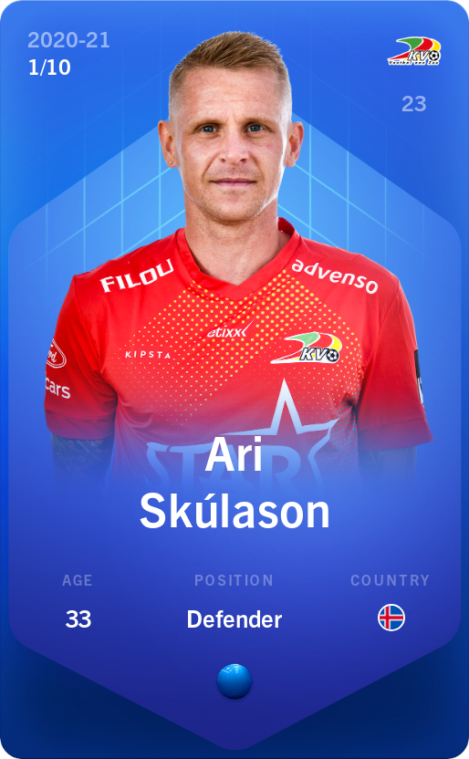 Sorare - Sorare Official - Ari Skúlason 2020-21 • Super Rare 1/10 - NFT # 217036344260906289548685118395849203479631812221053680094114889102491145540