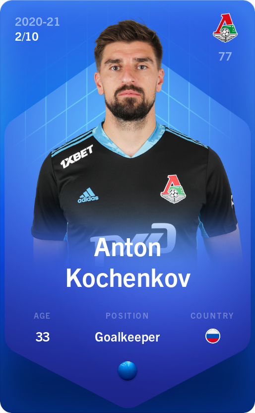 Sorare - Sorare Official - Anton Kochenkov 2020-21 • Super Rare 2/10 - NFT # 77596587412950333094714188235297239837062298302894685835333522418704411498175