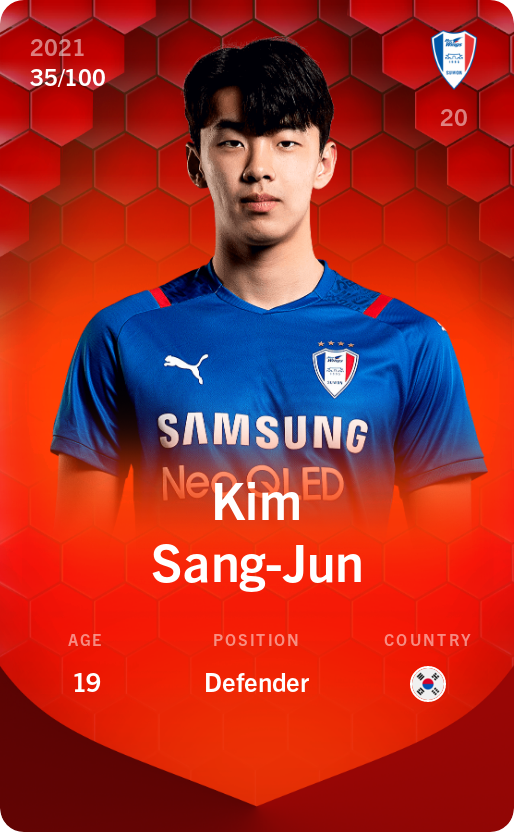 Sorare - Sorare Official - Kim Sang-Jun 2021-22 • Rare 35/100 - NFT # 75760898675405805865281196369858539046813022447090788619960595111853291455465