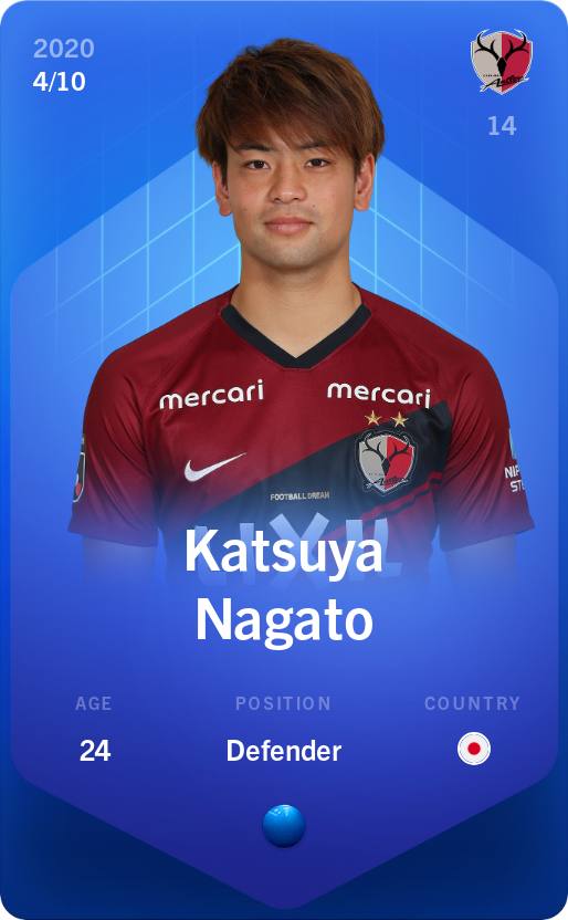 Sorare - Sorare Official - Katsuya Nagato 2020-21 • Super Rare 4/10 - NFT # 1042496742770501192601098353455561402591121713019411313344587335869292998057