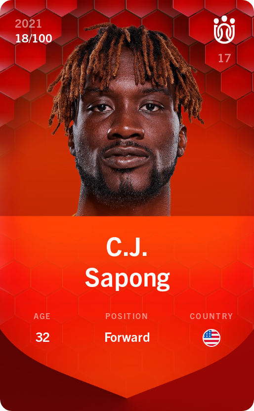 Sorare - Sorare Official - C.J. Sapong 2021-22 • Rare 18/100 - NFT # 91871204239408162954320044062411125343552718907846547481658537702757639852520