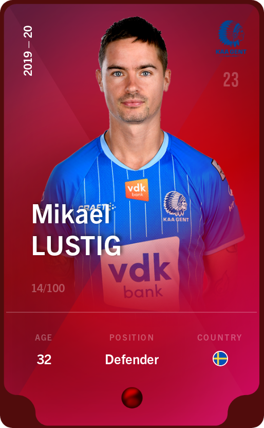 Sorare - Sorare Official - Mikael Lustig 2019-20 • Rare 14/100 - NFT # 83077234009641189505514301531806930583843385055103919048995636889956284514090