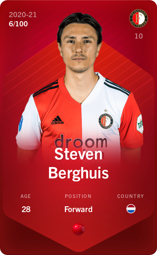 Sorare - Sorare Official - Steven Berghuis 2020-21 • Rare 6/100 - NFT # 11347323300099832584592523054833209980663355262086484728050499548690736584497