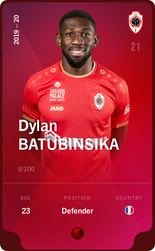 Sorare - Sorare Official - Dylan Batubinsika 2019-20 • Rare 9/100 - NFT # 112794769602536460913599098119937064380054787299373265998503191674059239593376