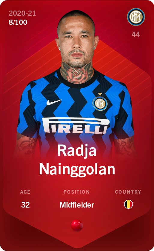 Sorare - Sorare Official - Radja Nainggolan 2020-21 • Rare 8/100 - NFT # 92520639183763328140683347010380801820579988768502308766339495790603543632675