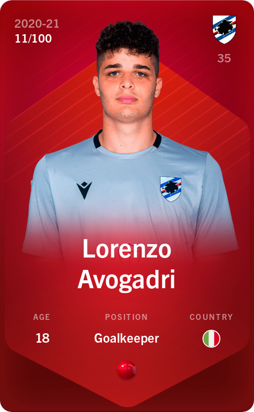 Sorare - Sorare Official - Lorenzo Avogadri 2020-21 • Rare 11/100 - NFT # 46408642184285395375425913594121199816975071120069248876179204176533689926794