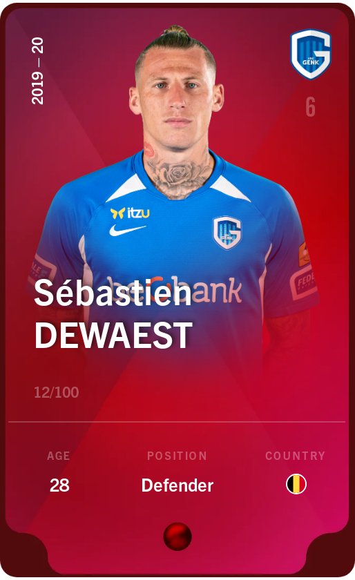 Sorare - Sorare Official - Sébastien Dewaest 2019-20 • Rare 12/100 - NFT # 89839350801962027720883669332577407110683317837314799788703635042240605508719