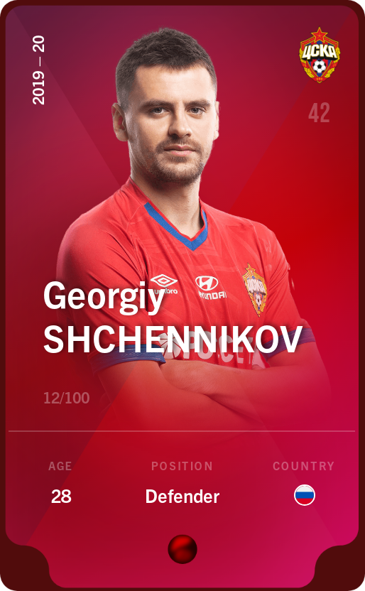 Sorare - Sorare Official - Georgiy Shchennikov 2019-20 • Rare 12/100 - NFT # 51939763255558364881412366081233025551828095823674701140512040045970033068051